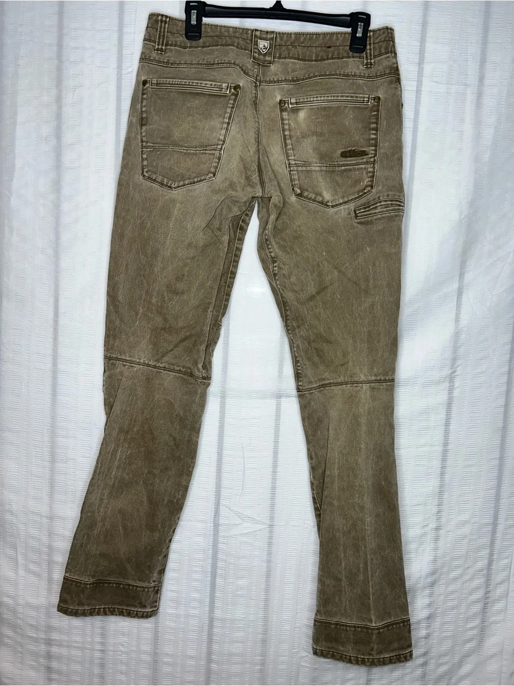 Kuhl Rydr Pants Mens 32x34 Khaki Brown Articulated Knee Outdoor Tapered Fit